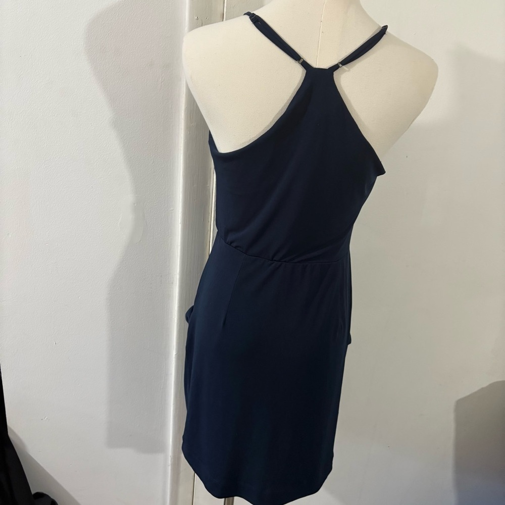 BCBGeneration Navy Blue Mini Dress Pockets Sz S Racerback Adjustable Straps - Picture 3 of 8
